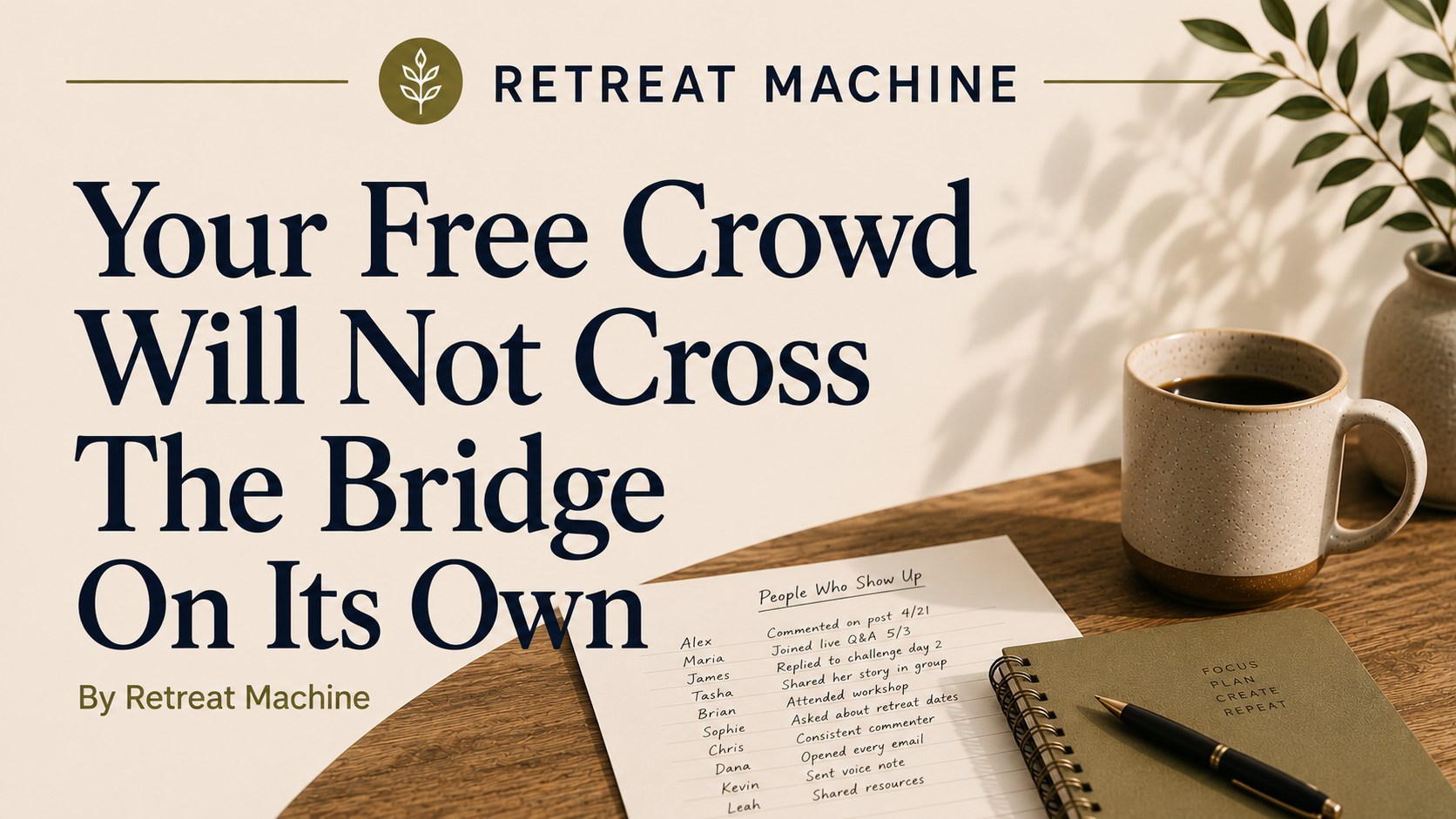 Your Free Crowd Will Not Cross The Bridge On Its Own